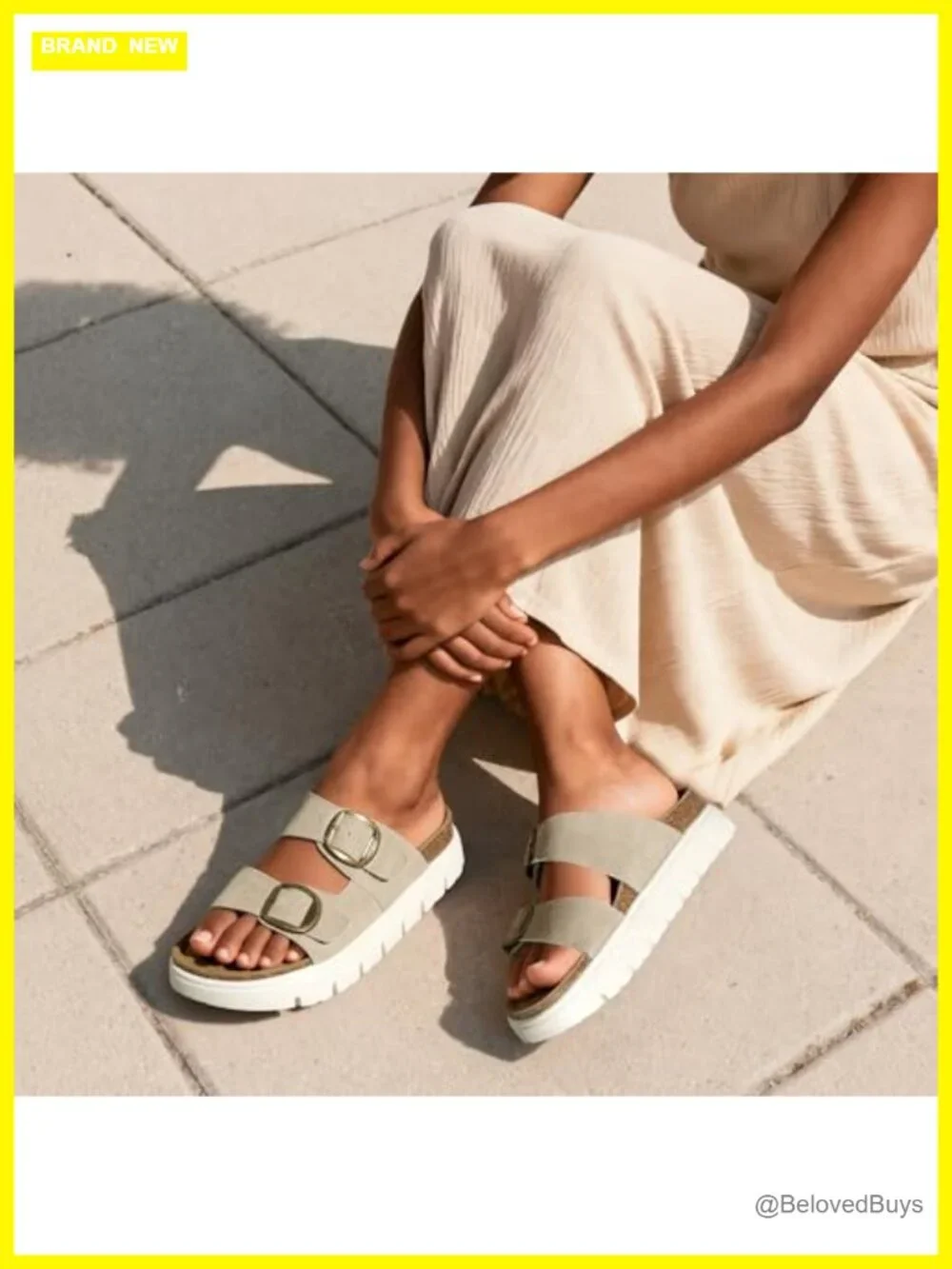 Women's Platform Wedge Sandals Chunky Heel Slip-on Arch Support Cork Footbed